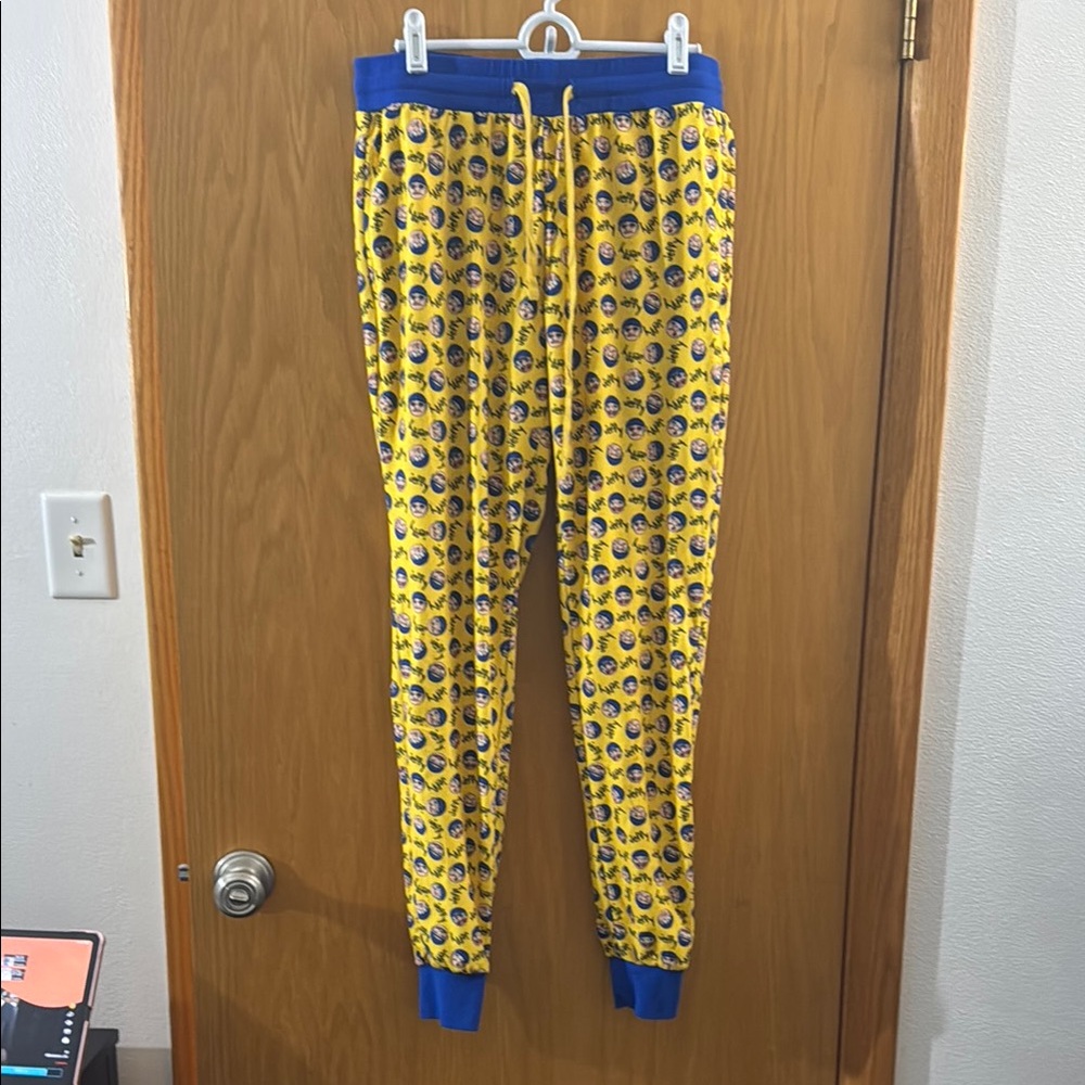 Yellow Super Mario Logan Jeffy  Print Joggers Pajama pants